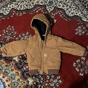 New w/o tags Carhartt tan/brown “flannel quilt lined active jacket” sz 3t